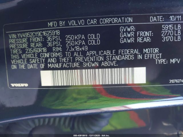 2012 VOLVO XC90 YV4952CY9C1625918 Photo 8