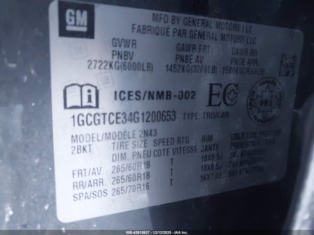 1GCGTCE34G1200653 Chevrolet Colorado Lt