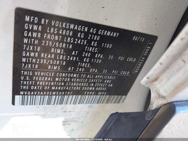 Volkswagen Tiguan Sel 2014 WVGAV3AX0EW509797 Image 25