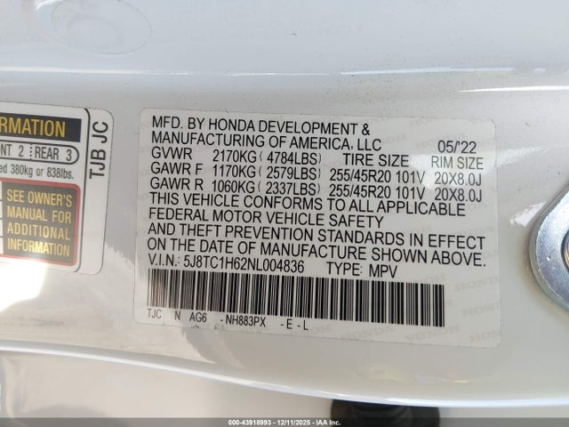 2022 ACURA RDX 5J8TC1H62NL004836 Photo 8