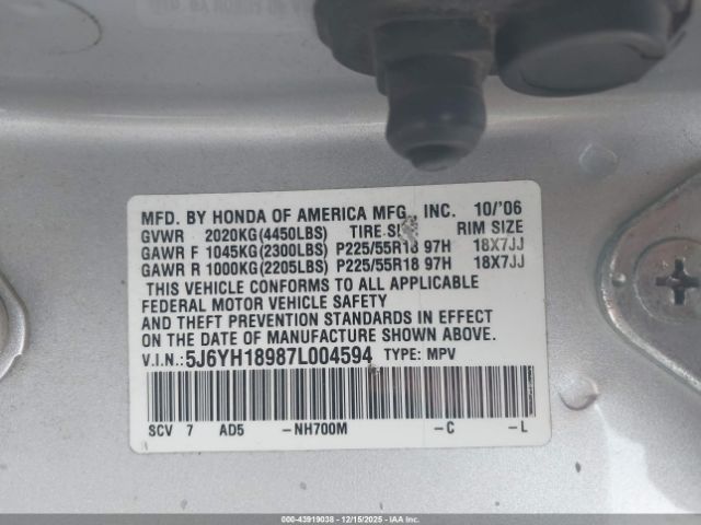 2007 HONDA ELEMENT 5J6YH18987L004594 Photo 8