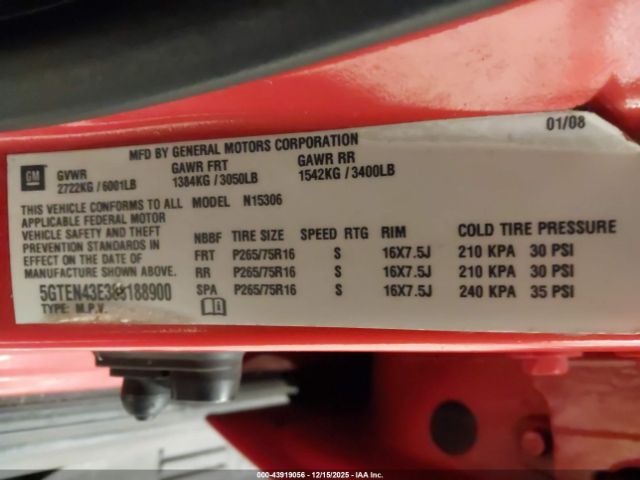 2008 HUMMER H3 SUV 5GTEN43E388188900 Photo 8