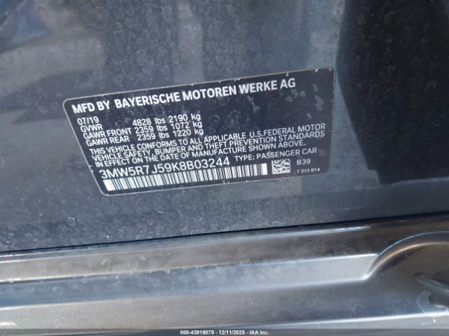 2019 BMW 330I 3MW5R7J59K8B03244 Photo 8