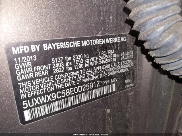 2014 BMW X3 5UXWX9C58E0D25912 Photo 8
