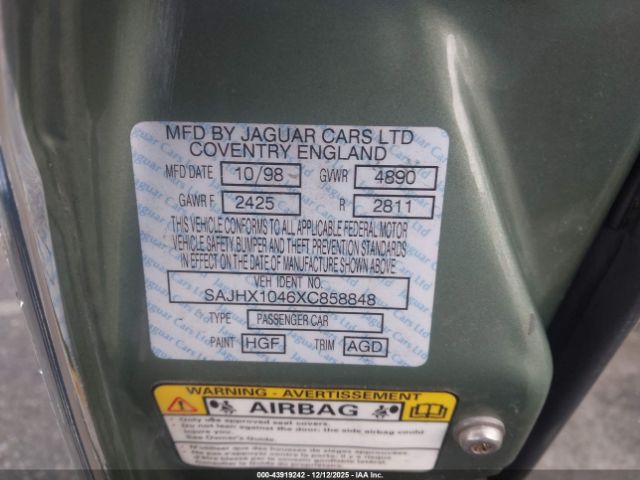 1999 JAGUAR XJ8 SAJHX1046XC858848 Photo 8