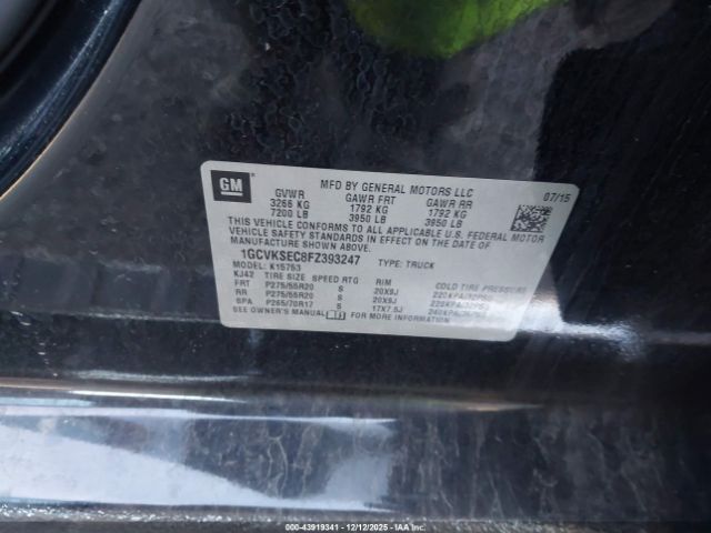 2015 CHEVROLET SILVERADO 1500 1GCVKSEC8FZ393247 Photo 8