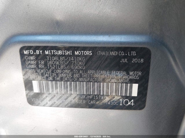 2018 MITSUBISHI MIRAGE G4 ML32F3FJXJHF15797 Photo 8