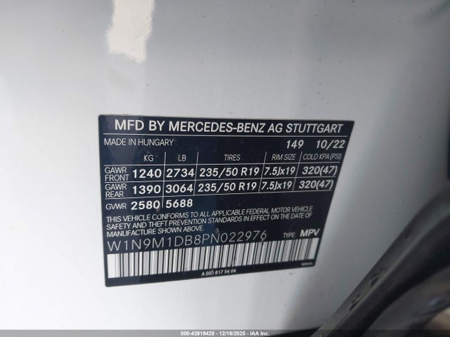 2023 MERCEDES-BENZ EQB 350 SUV W1N9M1DB8PN022976 Photo 8