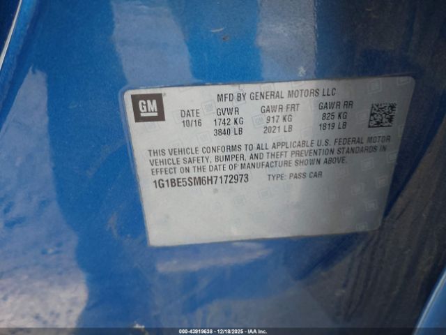 2017 CHEVROLET CRUZE 1G1BE5SM6H7172973 Photo 8