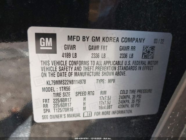 2022 CHEVROLET TRAILBLAZER KL79MMS22NB114978 Photo 8