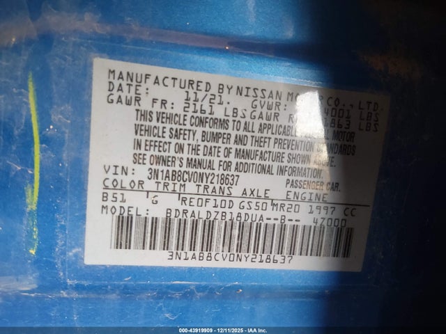 3N1AB8CV0NY218637 Nissan Sentra Sv Xtronic Cvt