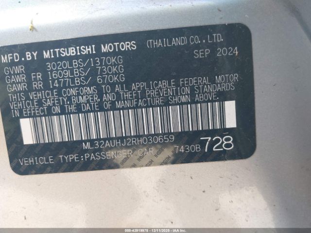 2024 MITSUBISHI MIRAGE ML32AUHJ2RH030659 Photo 8