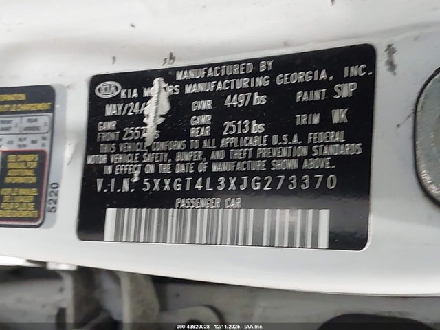 5XXGT4L3XJG273370 KIA Optima Lx