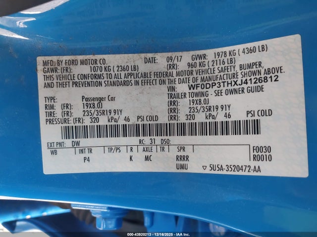 2018 FORD FOCUS RS WF0DP3THXJ4126812 Photo 8