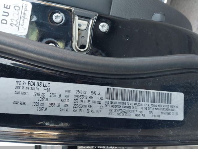 2018 DODGE JOURNEY 3C4PDDGG9JT431017 Photo 8