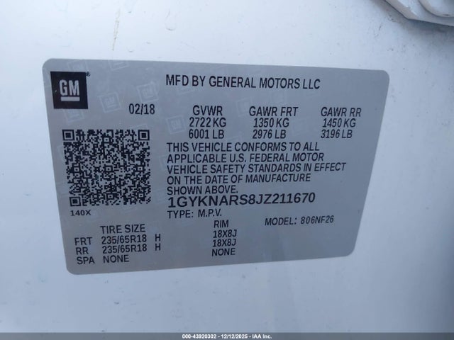 2018 CADILLAC XT5 1GYKNARS8JZ211670 Photo 8