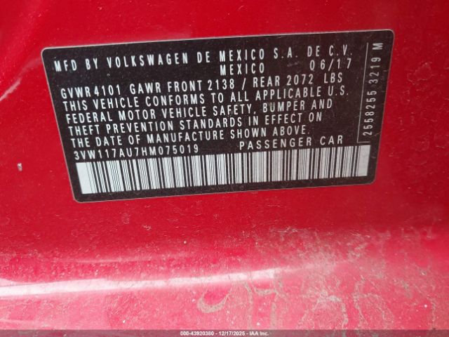 2017 VOLKSWAGEN GOLF 3VW117AU7HM075019 Photo 8