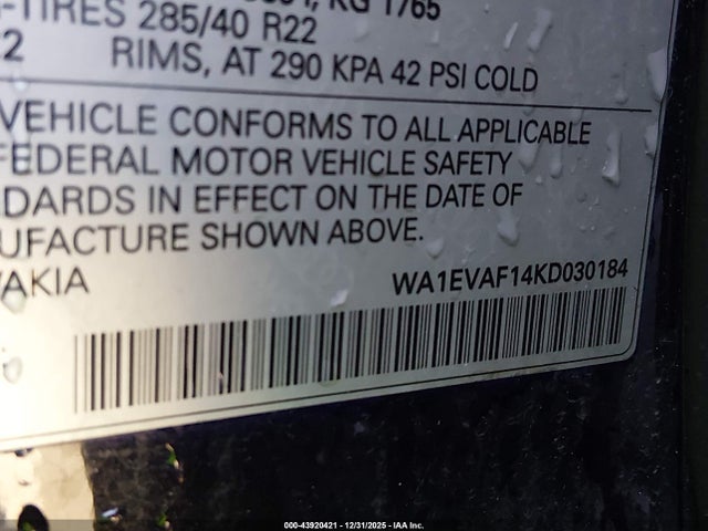 2019 AUDI Q8 WA1EVAF14KD030184 Photo 8