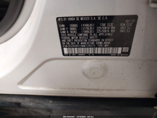 2021 HONDA HR-V 3CZRU6H10MM728572 Photo 8