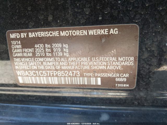 2015 BMW 328I WBA3C1C57FP852473 Photo 8