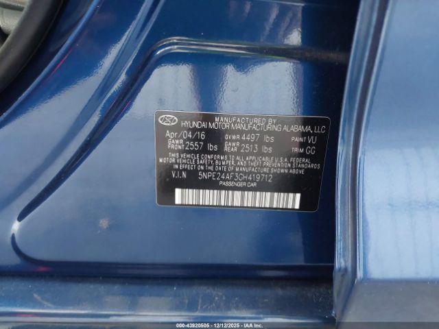 2016 HYUNDAI SONATA 5NPE24AF3GH419712 Photo 8