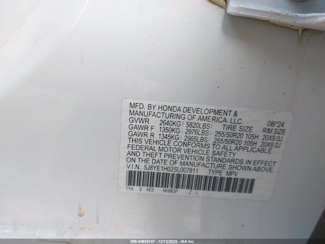 Acura MDX A-SPEC 2025 5J8YE1H02SL007811 Image 9