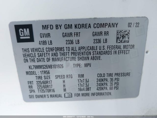 2022 CHEVROLET TRAILBLAZER KL79MMS26NB101926 Photo 8