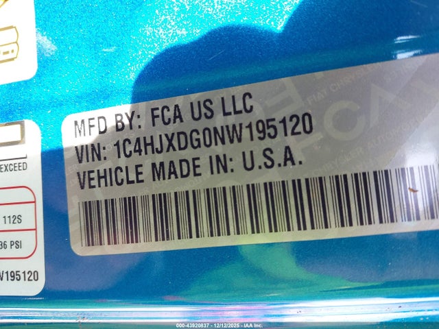 2022 JEEP WRANGLER UNLIMITED 1C4HJXDG0NW195120 Photo 8