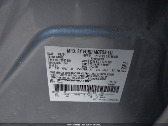 2024 FORD MAVERICK 3FTTW8S95RRA71925 Photo 8