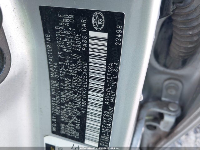 Toyota CAMRY SE 2014 4T1BF1FK7EU359458 Image 9