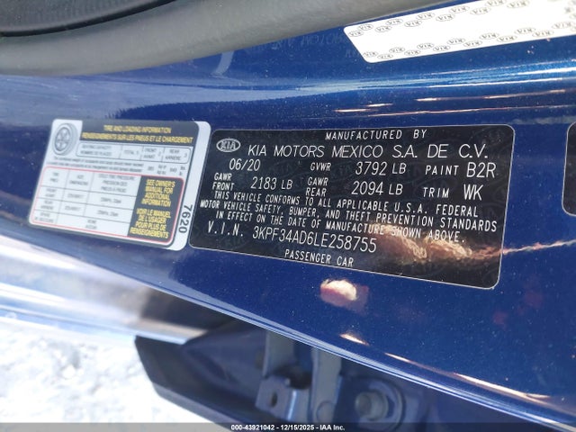 2020 KIA FORTE 3KPF34AD6LE258755 Photo 8