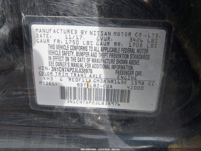 Nissan Versa 2018 3N1CN7AP2JL838976 Image 22