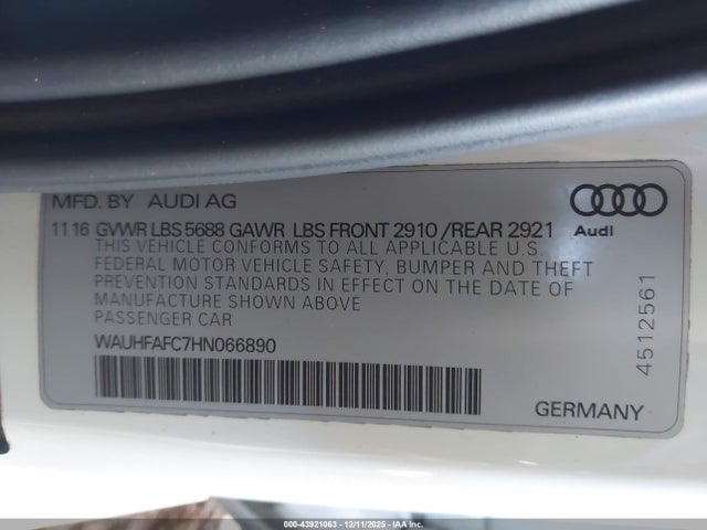 2017 AUDI S6 WAUHFAFC7HN066890 Photo 8