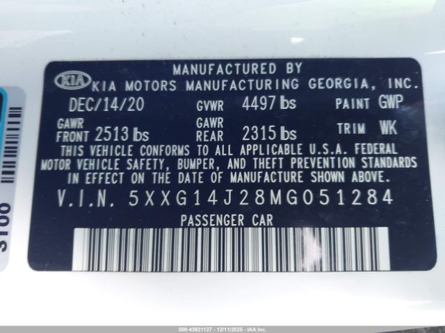 2021 KIA K5 5XXG14J28MG051284 Photo 8