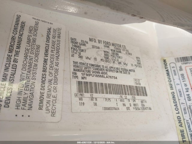 2006 FORD EXPEDITION 1FMPU18566LA76754 Photo 8