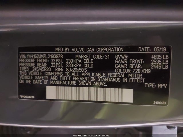 2020 VOLVO XC40 YV4162UM7L2183978 Photo 8