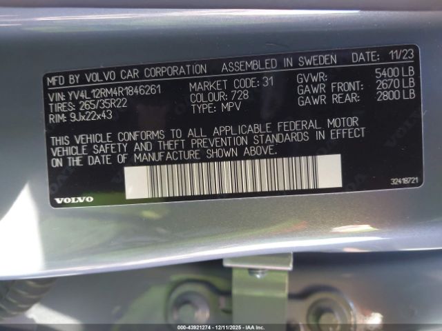 2024 VOLVO XC60 YV4L12RM4R1846261 Photo 8