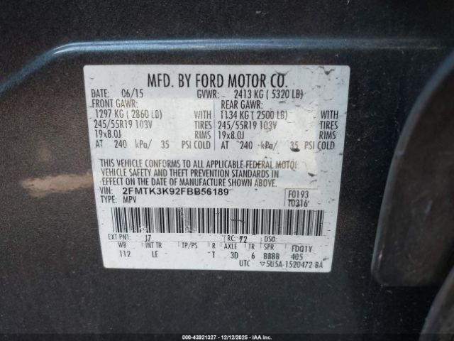 2015 FORD EDGE 2FMTK3K92FBB56189 Photo 8