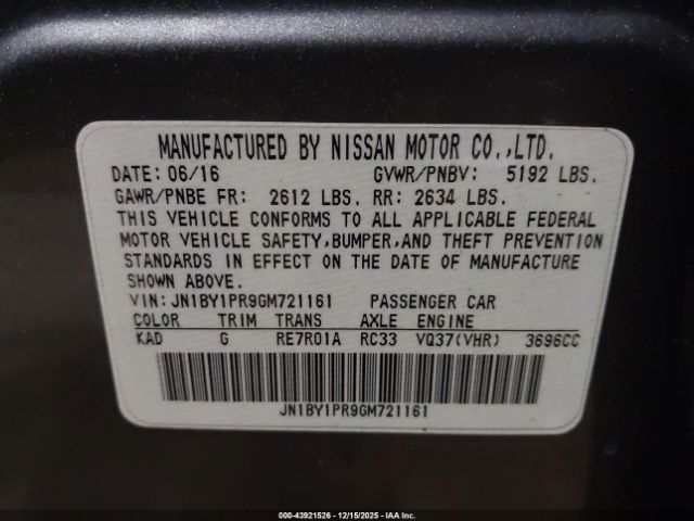 2016 INFINITI Q70L JN1BY1PR9GM721161 Photo 8