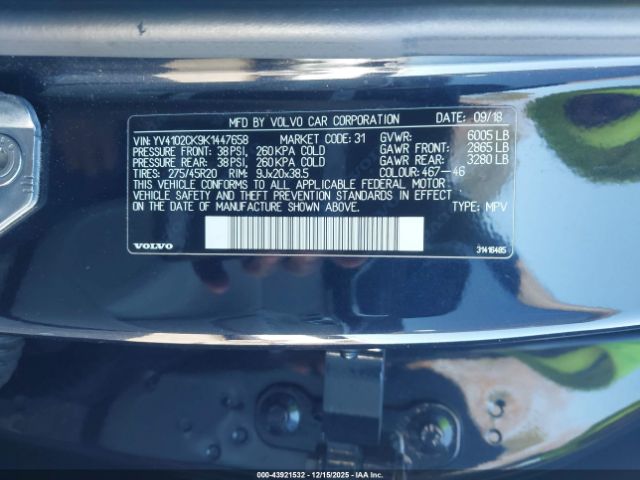 2019 VOLVO XC90 YV4102CK9K1447658 Photo 8