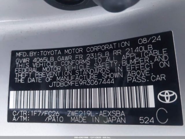 2024 TOYOTA COROLLA JTDBCMFE9R3067444 Photo 8