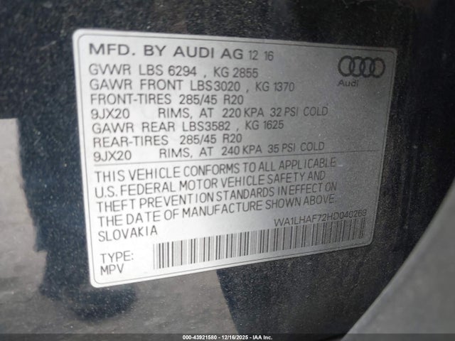 2017 AUDI Q7 WA1LHAF72HD040269 Photo 8