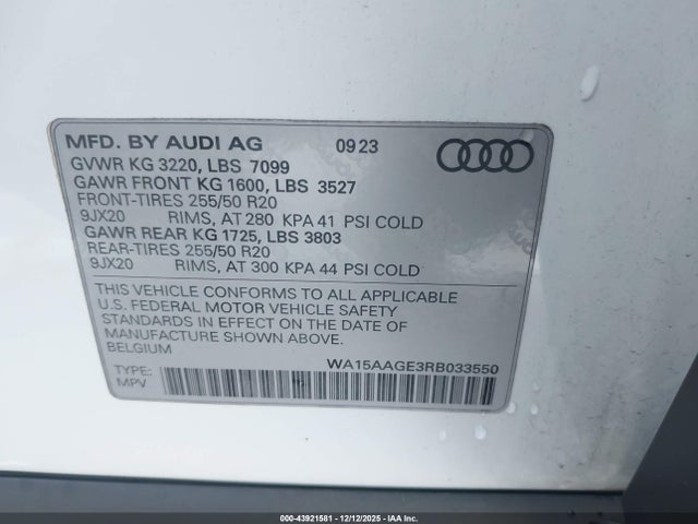 2024 AUDI Q8 E-TRON WA15AAGE3RB033550 Photo 8