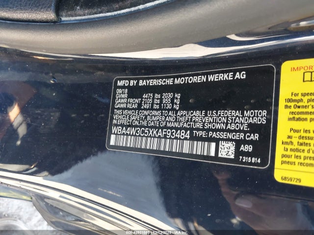 2019 BMW 430I WBA4W3C5XKAF93484 Photo 8