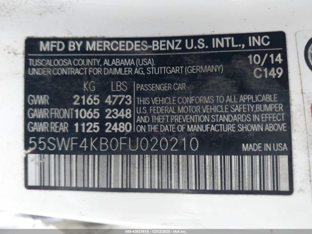 2015 MERCEDES-BENZ C 300 55SWF4KB0FU020210 Photo 8
