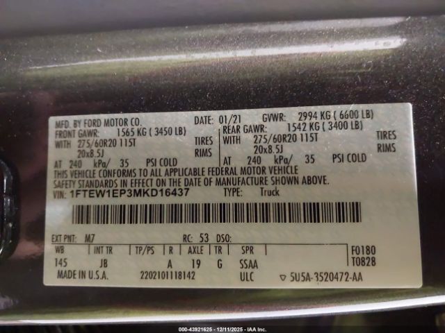 2021 FORD F-150 1FTEW1EP3MKD16437 Photo 8
