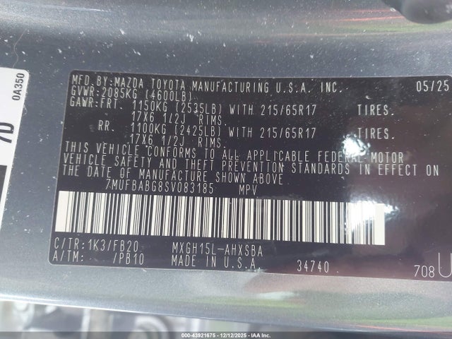 2025 TOYOTA COROLLA CROSS HYBRID 7MUFBABG8SV083185 Photo 8