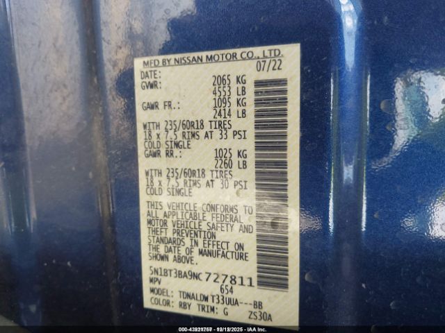 2022 NISSAN ROGUE 5N1BT3BA9NC727811 Photo 8