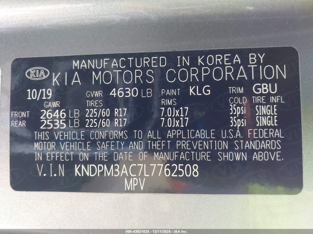 KIA Sportage Lx 2020 KNDPM3AC7L7762508 Image 9