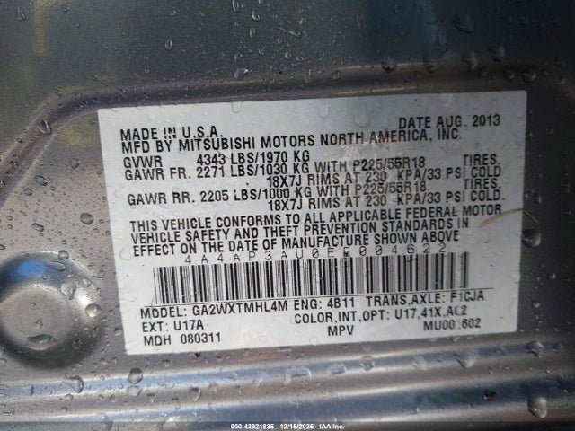 2014 MITSUBISHI OUTLANDER SPORT 4A4AP3AU0EE004622 Photo 8